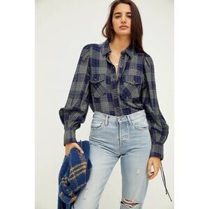 Free people Sun City Plaid Top